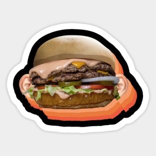 Weird Retro Burger Design Sticker